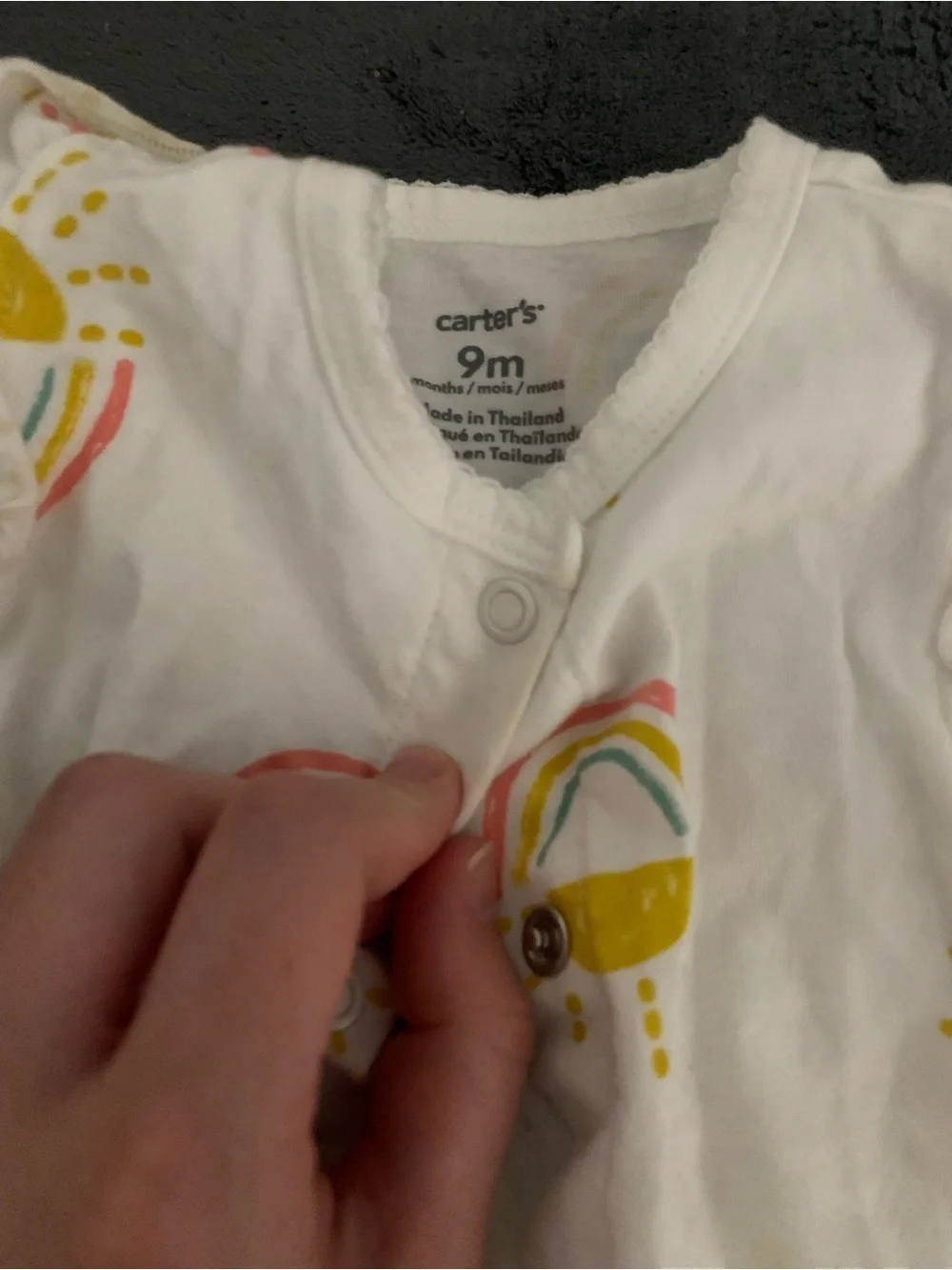 Carter's White Sleeveless Sleep Sack with Rainbow & Sun Print